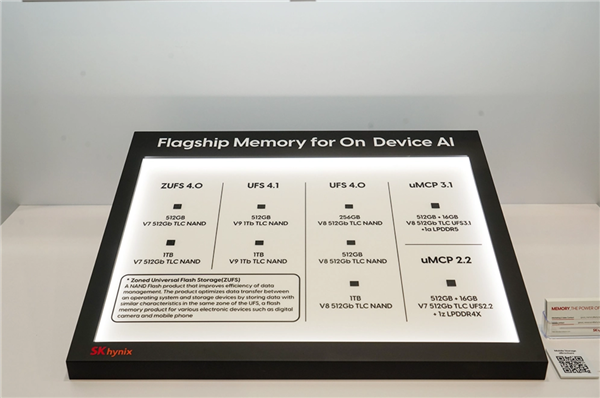 海力士抢先展示UFS 4.1闪存:基于V9 TLC NAND颗粒打造