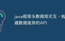 java框架与数据库交互，构建数据高效的API
