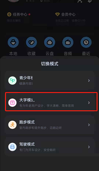 酷狗音乐怎么设置大字体 酷狗音乐设置大字体方法