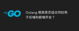 Golang 框架是否适合同时用于后端和前端开发?