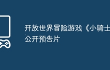 开放世界冒险游戏《小骑士》公开预告片