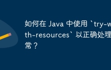 如何在 Java 中使用 `try-with-resources` 以正确处理异常？