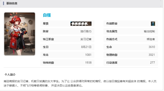 《新月同行》白槿技能介绍