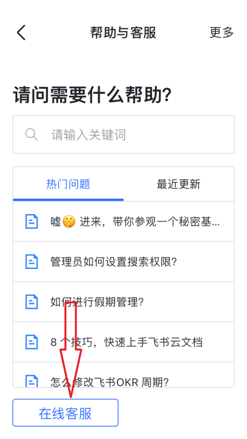 飞书怎么联系在线客服 飞书联系在线客服教程