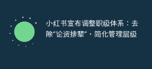 小紅書宣布調整職級體系：去除'論資排輩”，簡化管理層級