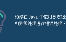 如何在 Java 中使用日志记录和异常处理进行错误处理？