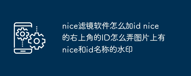 nice滤镜软件怎么加id nice的右上角的ID怎么弄图片上有nice和id名称的水印