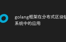 golang框架在分布式区块链系统中的应用