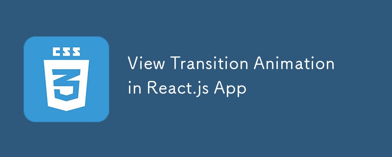 Übergangsanimation in der React.js-App anzeigen