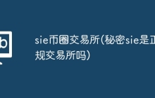 sie币圈交易所(秘密sie是正规交易所吗)