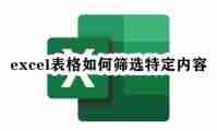 Excel表格怎么筛选特定内容 excel怎么筛选出自己想要的数据