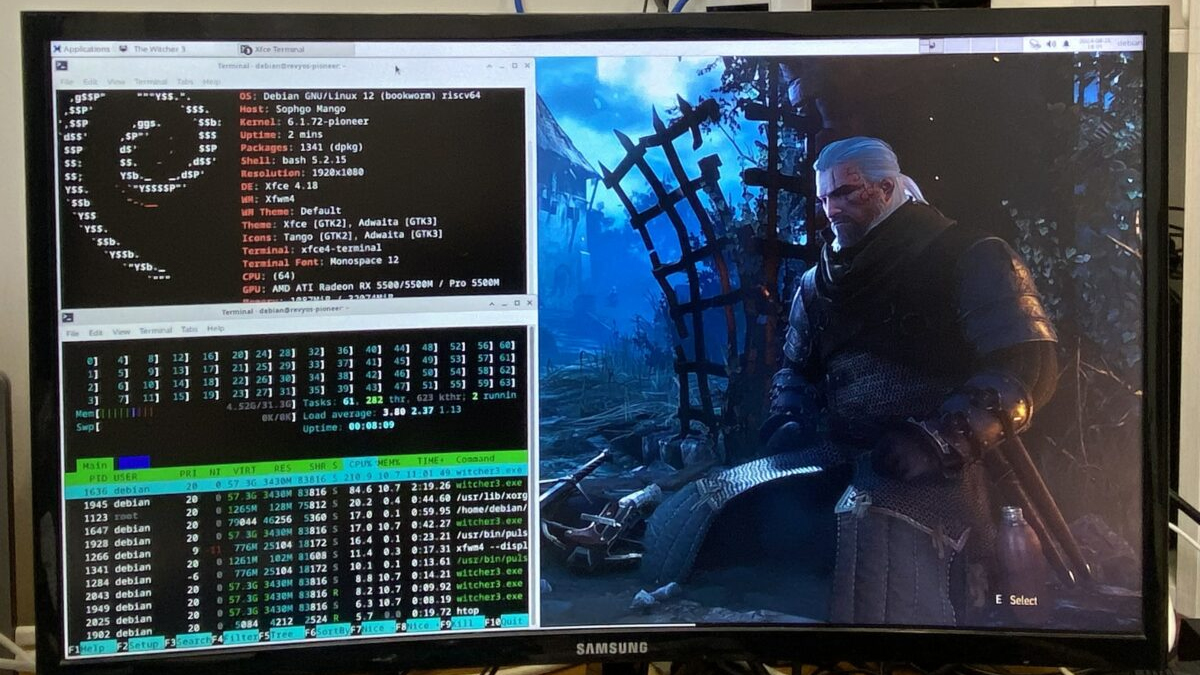 The Witcher 3 läuft auf einer RISC-V-CPU, allerdings mit relativ niedrigen FPS