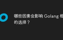 哪些因素会影响 Golang 框架的选择？