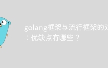 golang框架与流行框架的对比：优缺点有哪些？