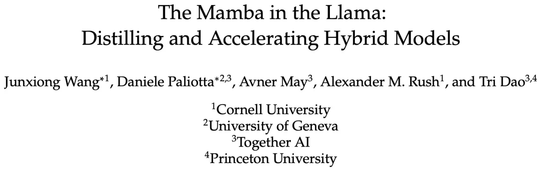 Nouveau travail de l'auteur de Mamba : Distilling Llama3 into a hybrid lineaire RNN