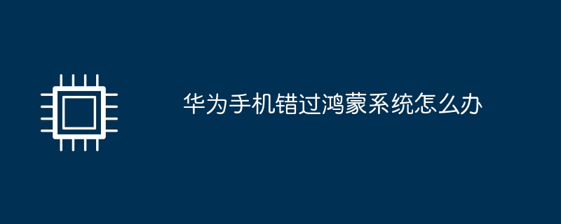 华为手机错过鸿蒙系统怎么办