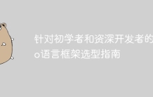 针对初学者和资深开发者的Go语言框架选型指南