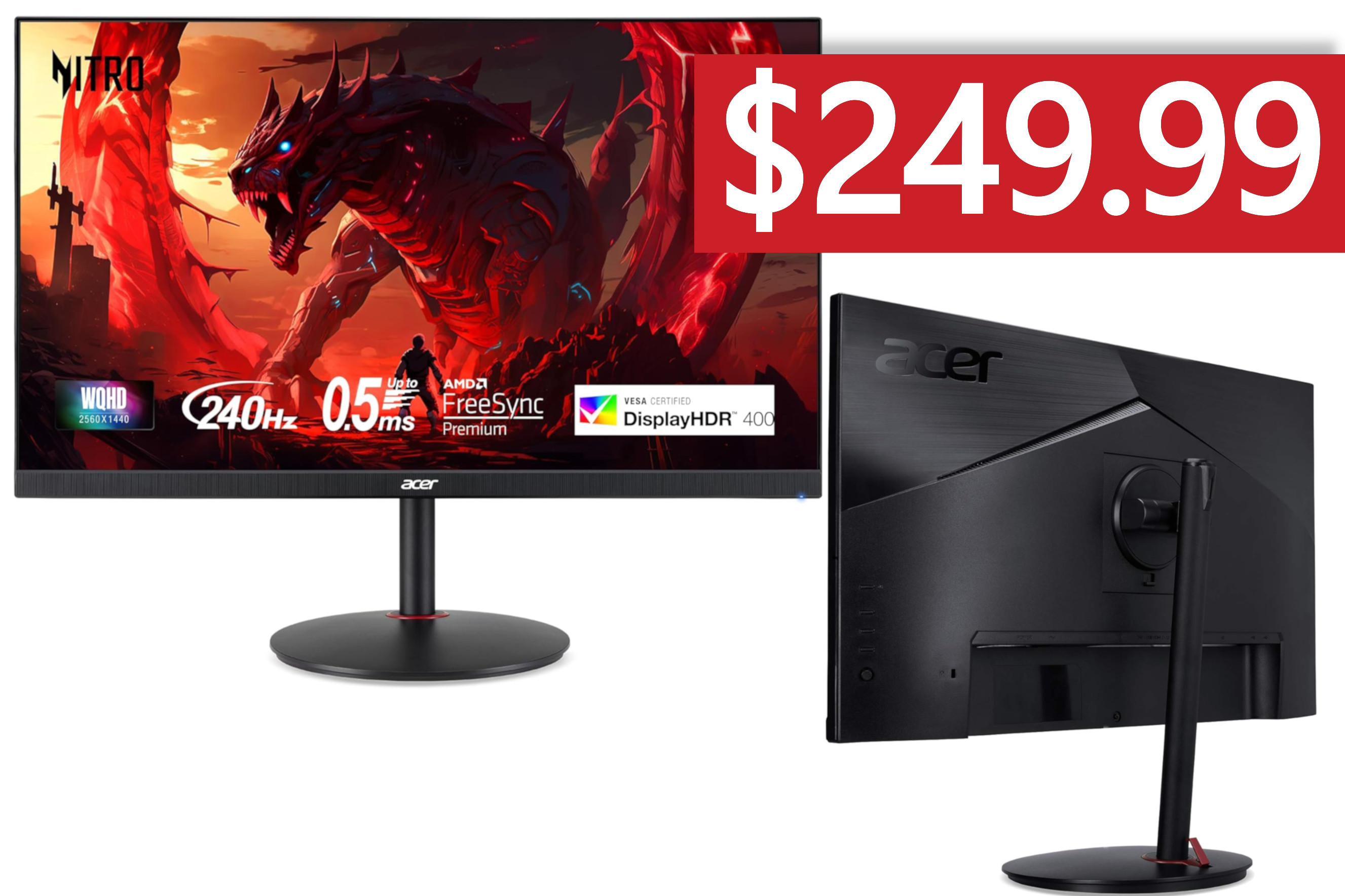 Deal | Affordable Acer Nitro 27-inch, 1440p, 240Hz gaming monitor drops to an even more tempting $249.99 in Amazon sale