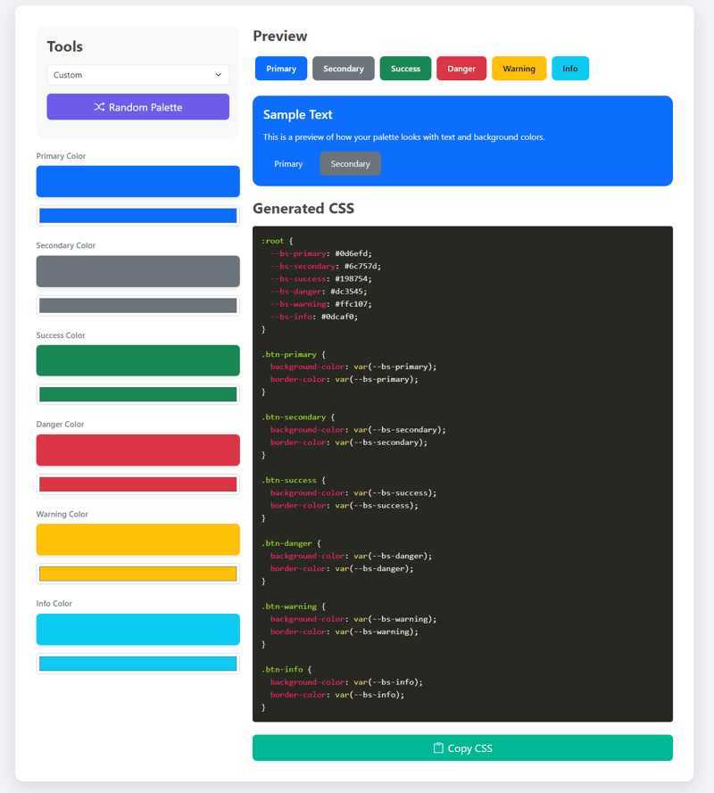 介绍我的新 Bootstrap olor 调色板生成工具