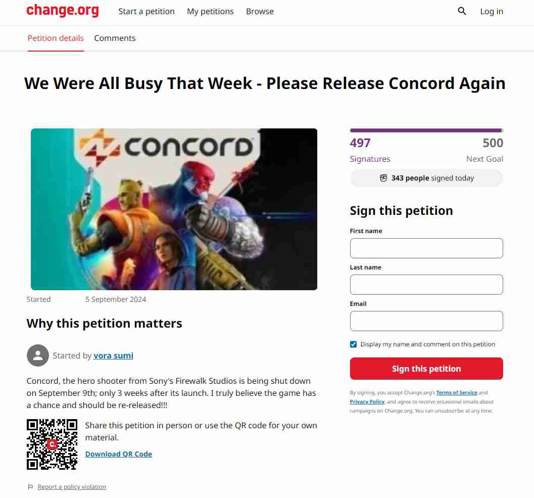 “我们那周都太忙了”！玩家请愿重新发售《Concord》