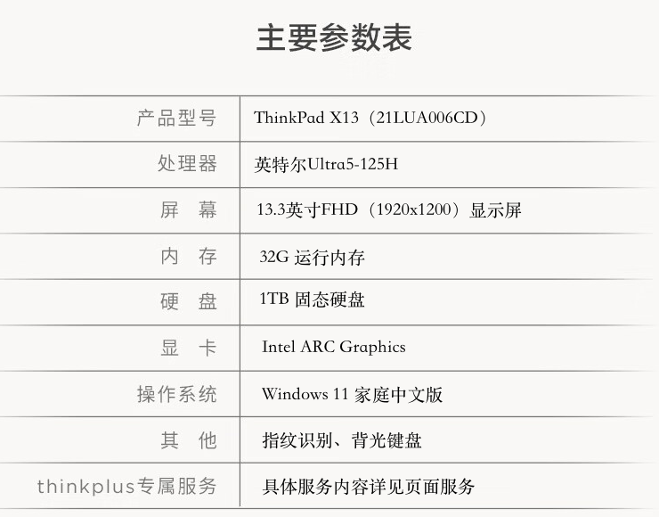 2024 款联想 ThinkPad X13 笔记本新增配置开售:Ultra 5-125H + 32G + 1T 售 7999 元