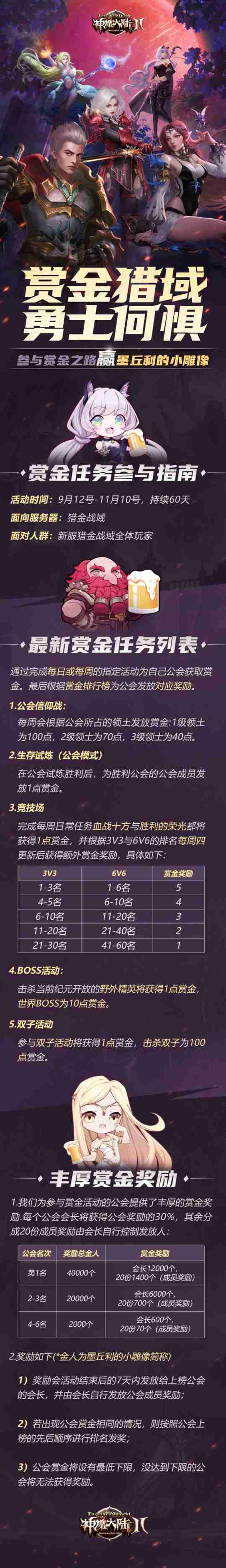 超前预约《神魔大陆2》新服“猎金战域”9月12日开启！