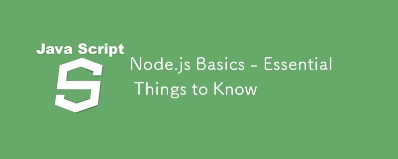 Bases de Node.js – Choses essentielles à savoir