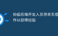 初级后端开发人员寻求无偿工作以获得经验