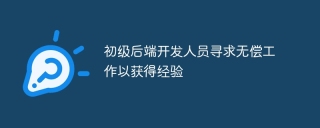 初级后端开发人员寻求无偿工作以获得经验