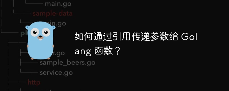 如何通过引用传递参数给 Golang 函数？