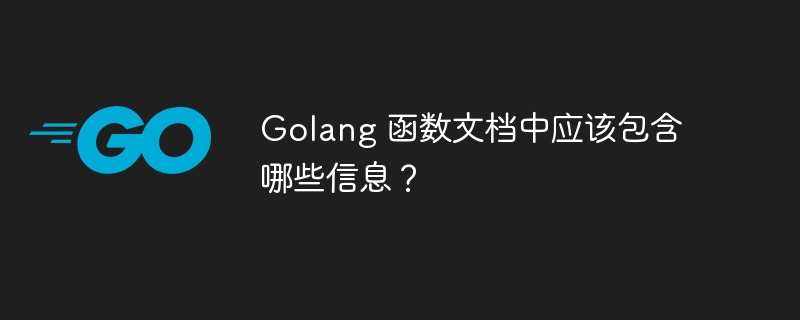 golang 函数文档中应该包含哪些信息？