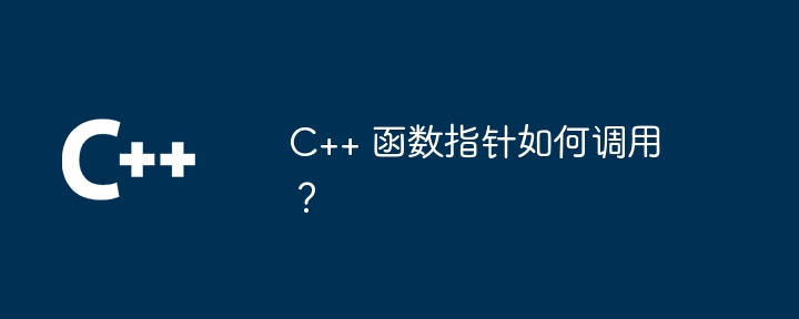 C++ 函数指针如何调用？