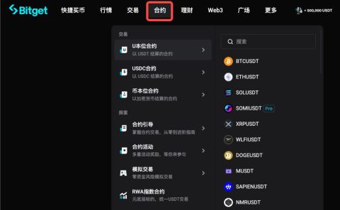Bitget 网页端合约菜单