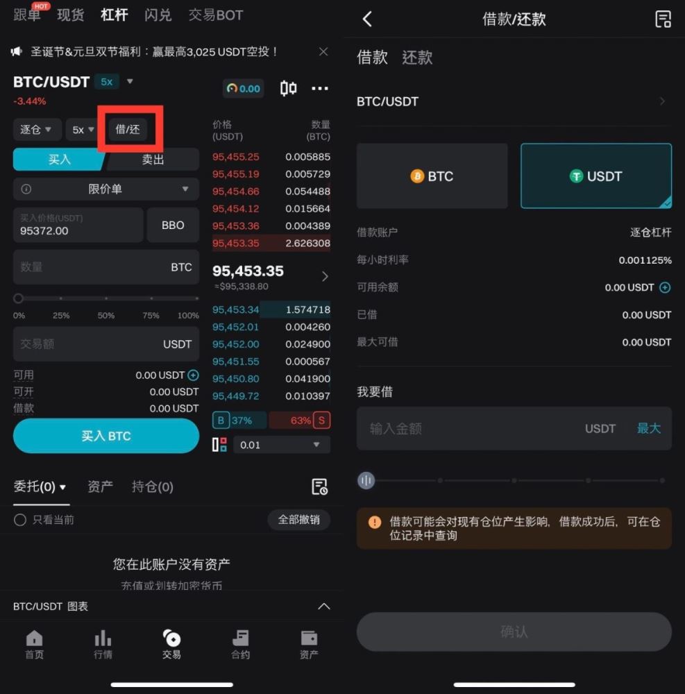 Bitget杠杆交易教程
