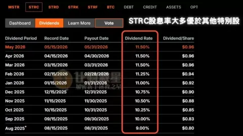 比起其他特别股,STRC股息更多更频繁发放!