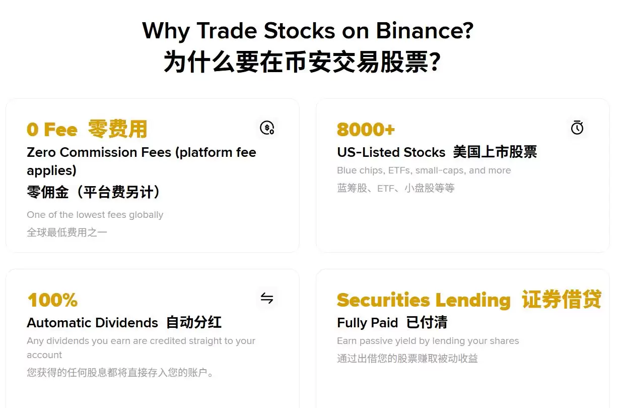 币安重磅出击:5*24H交易8000支美股&ETF,还能股票上链?