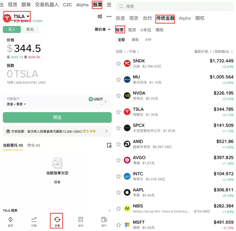 币安购买美股教学