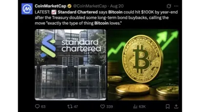 比特币暴涨:渣打银行预测比特币将再次测试历史高点