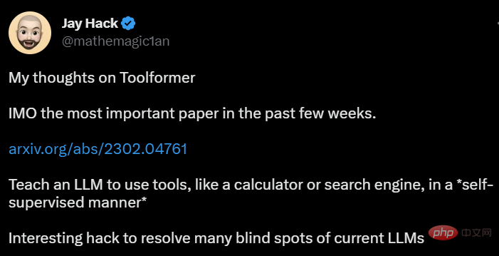 Adakah model bahasa belajar menggunakan enjin carian sendiri? Meta AI mencadangkan API panggilan penyeliaan sendiri kaedah pembelajaran Toolformer