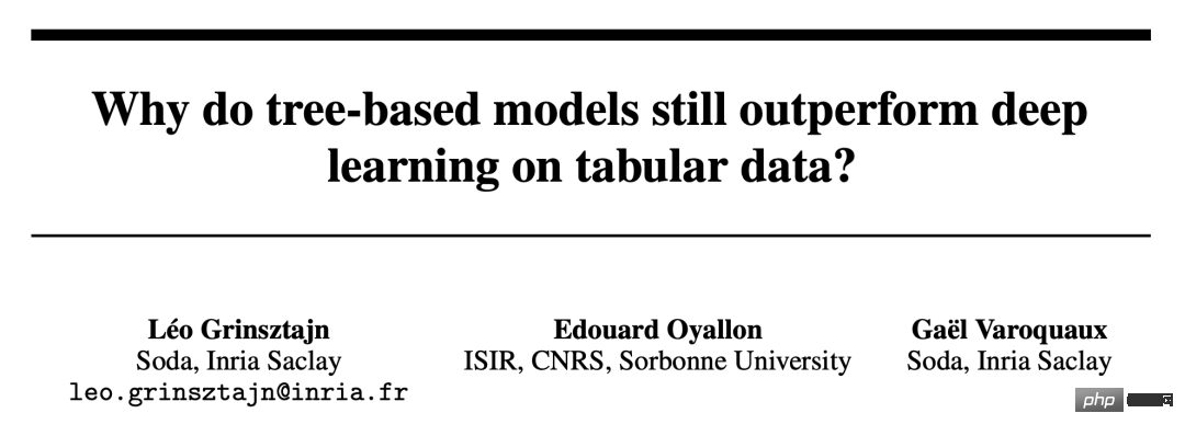 在表格資料上，為什麼基於樹的模型仍然優於深度學習？