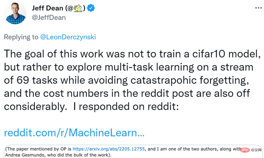 La recherche a été remise en question, Jeff Dean a répondu : Nous nessayions pas dobtenir de nouveaux SOTA, et le calcul des coûts était également erroné.