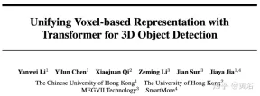 Transformer unifies voxel-based representations for 3D object detection