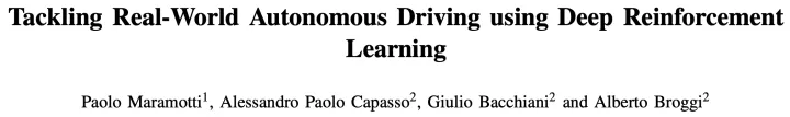 Deep reinforcement learning tackles real-world autonomous driving