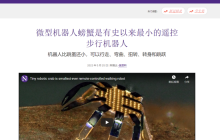 科学家展示世界上有史以来超小的“螃蟹”遥控步行机器人，体积比跳蚤还小