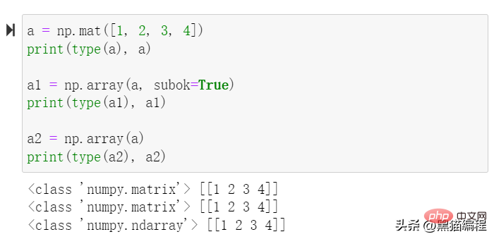 Ein Artikel, in dem die grundlegenden Datentypen des Python-Datenanalysemoduls Numpy ausführlich erläutert werden