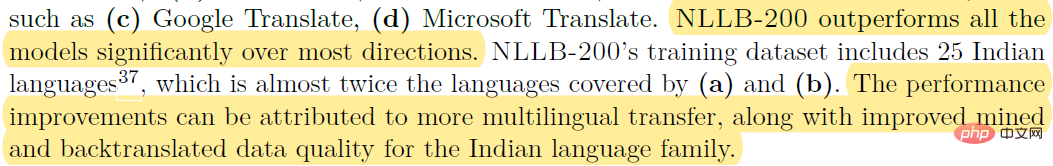 Metas large-scale study on language translation, the results are all routine