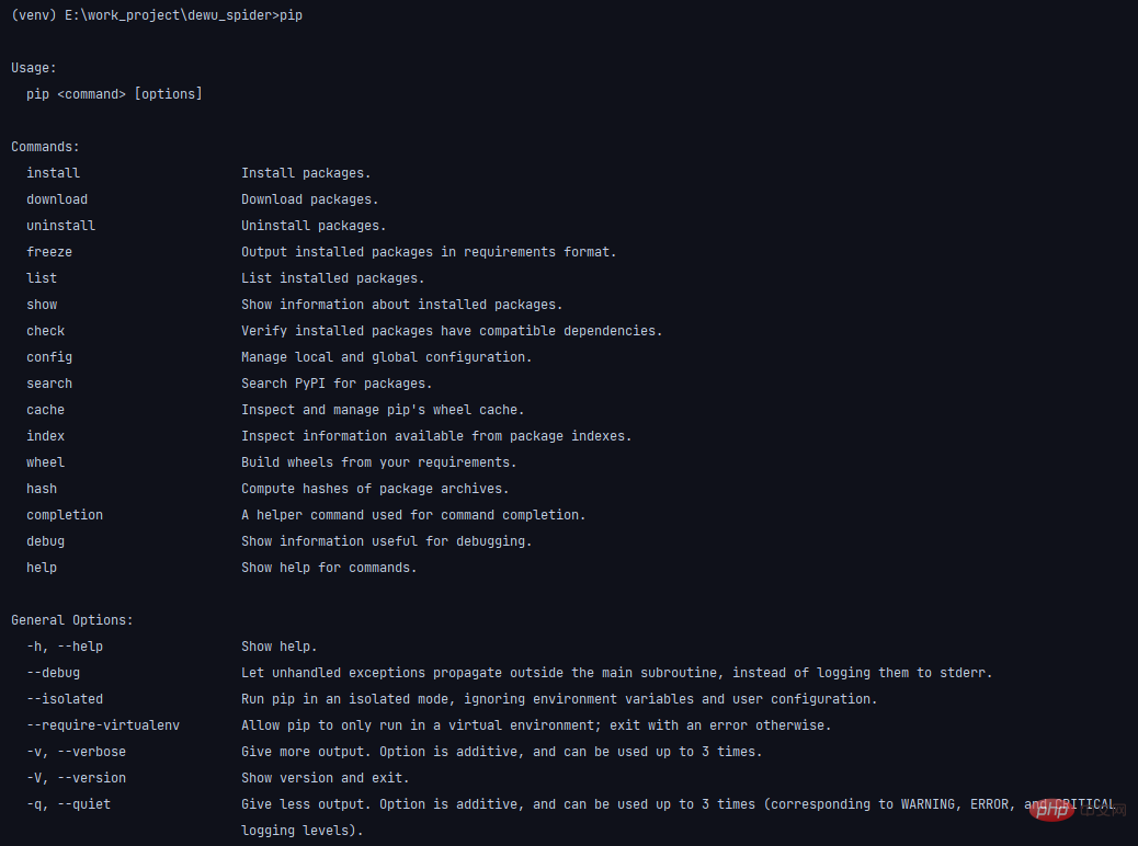 Explication détaillée des commandes pip courantes en Python