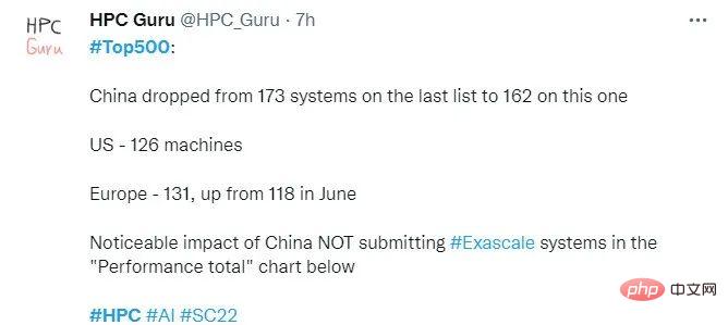 Les 500 meilleurs supercalculateurs du monde sont dévoilés ! Un an après « l’abandon de l’examen », le nombre de supercalculateurs chinois est toujours loin devant