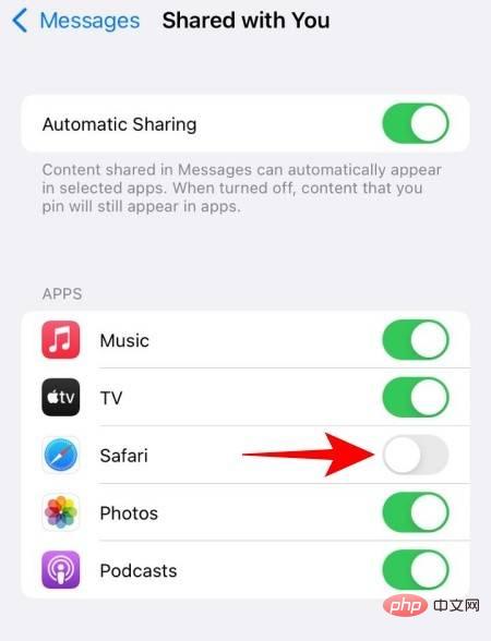 Cara untuk mematikan atau mengalih keluar Dikongsi dengan anda dalam Safari pada iOS 15