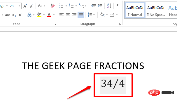 How to write fractions in Microsoft Word